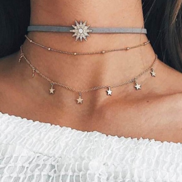 Starburst & Stars Choker Necklace - Picture 2 of 4